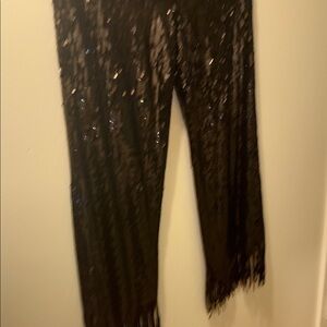 H&M Black Sequin Fringe Pants